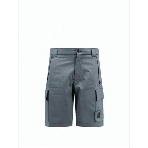C.P. Company Structured Grey Shorts With Multiple Pockets And Logo Detail - NWT